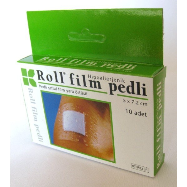Roll Film-Pedli Steril Şeffaf Yara Örtüsü 5*7.2cm (10'lu
