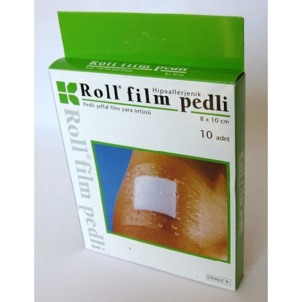 Rol film -petli steril şeffaf yara örtüsü 8x 10 cm